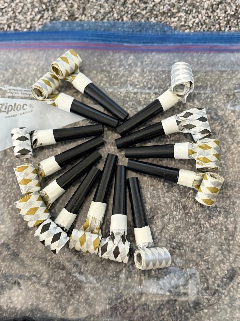 New Year's Party Photo Props and Noise Makers - Black & Gold